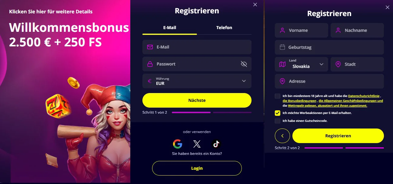 Slotoro Casino Registrierung und KYC