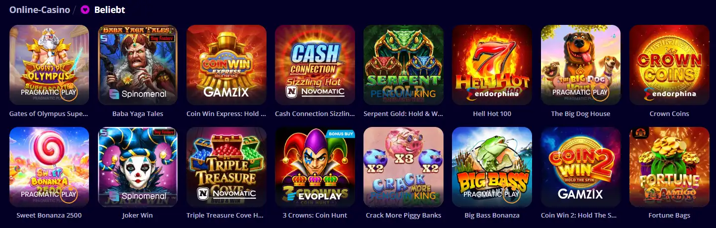 Slotoro Online Casino Spielauswahl