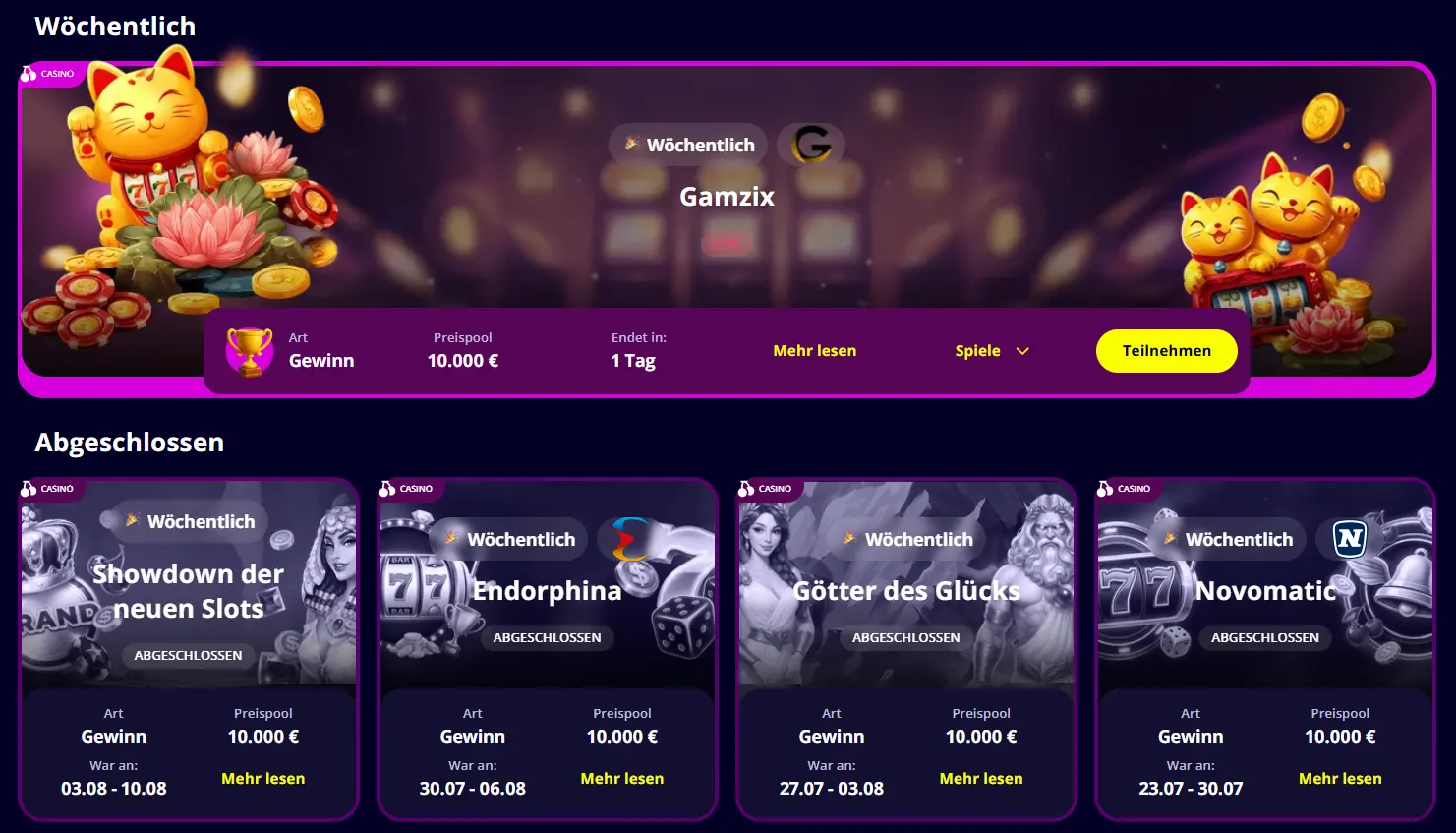 Slotoro Online Casino Turniere und Netzwerkaktionen